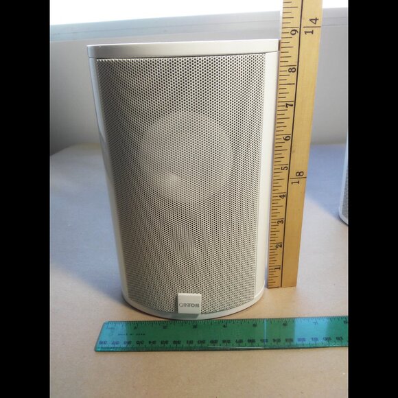 White Metal Oval Canton CD 220 Wall Mount Speakers Pair satellites German brand - Picture 15 of 15